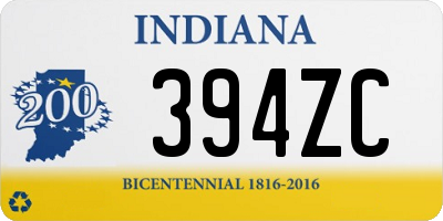 IN license plate 394ZC