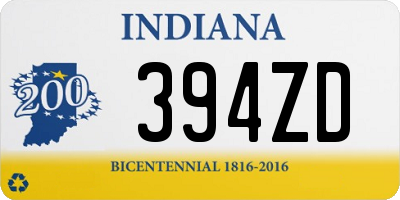 IN license plate 394ZD