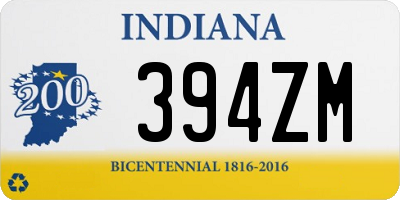 IN license plate 394ZM