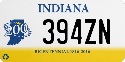 IN license plate 394ZN