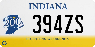 IN license plate 394ZS