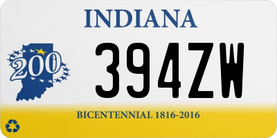 IN license plate 394ZW