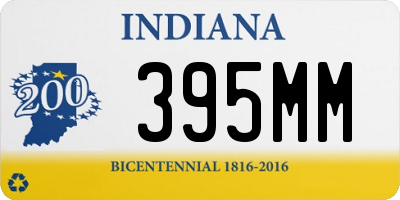 IN license plate 395MM