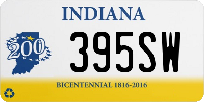 IN license plate 395SW