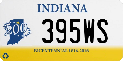 IN license plate 395WS
