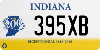 IN license plate 395XB