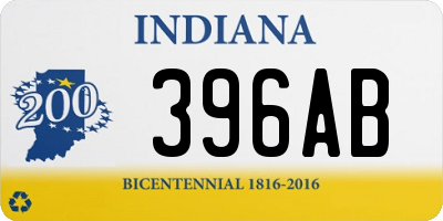 IN license plate 396AB