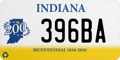 IN license plate 396BA