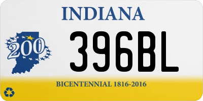 IN license plate 396BL