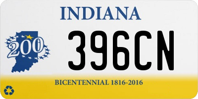 IN license plate 396CN