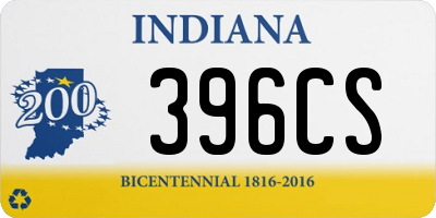 IN license plate 396CS