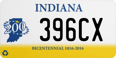 IN license plate 396CX