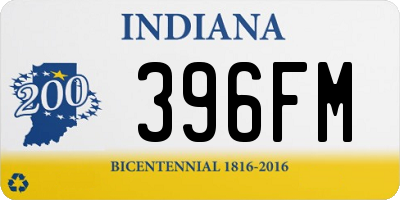 IN license plate 396FM