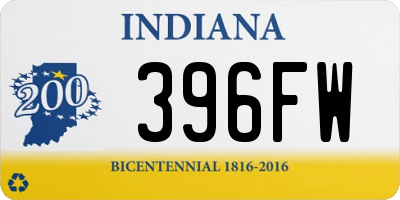 IN license plate 396FW