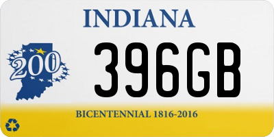 IN license plate 396GB