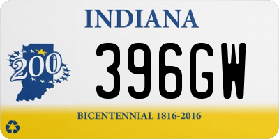 IN license plate 396GW