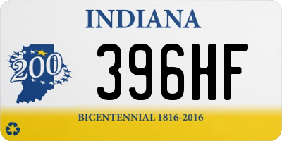 IN license plate 396HF