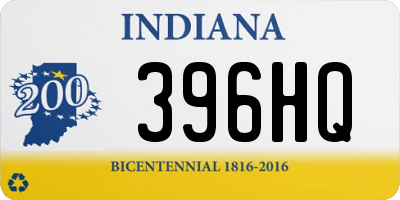 IN license plate 396HQ