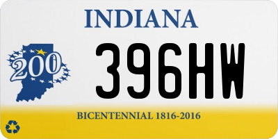 IN license plate 396HW