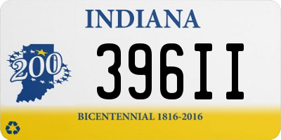 IN license plate 396II