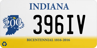 IN license plate 396IV
