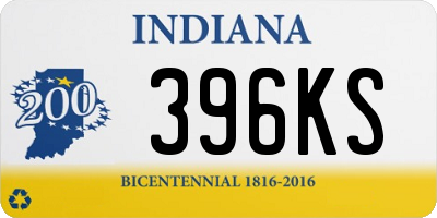 IN license plate 396KS