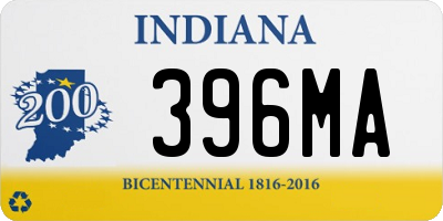 IN license plate 396MA