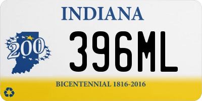 IN license plate 396ML