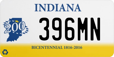 IN license plate 396MN