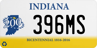 IN license plate 396MS