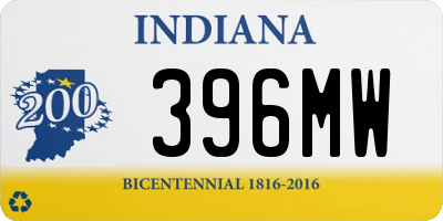 IN license plate 396MW