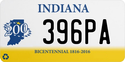 IN license plate 396PA