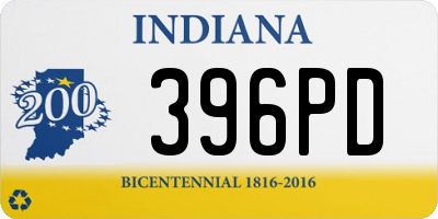 IN license plate 396PD