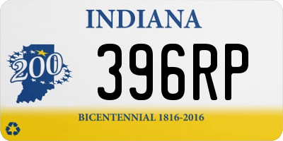 IN license plate 396RP