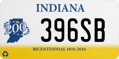 IN license plate 396SB