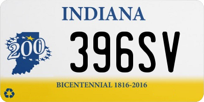 IN license plate 396SV