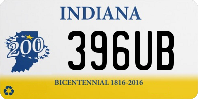 IN license plate 396UB