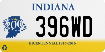 IN license plate 396WD