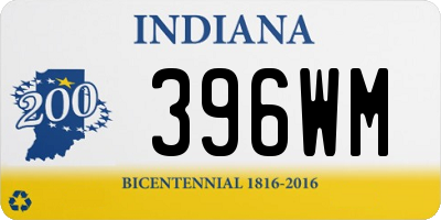 IN license plate 396WM