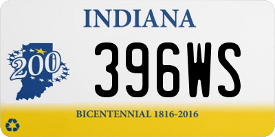 IN license plate 396WS