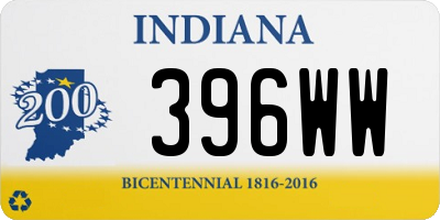 IN license plate 396WW