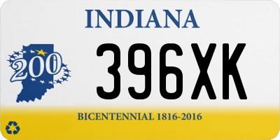 IN license plate 396XK