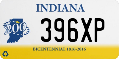 IN license plate 396XP