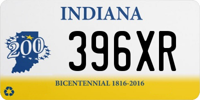 IN license plate 396XR