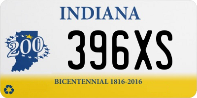 IN license plate 396XS