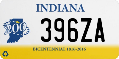 IN license plate 396ZA