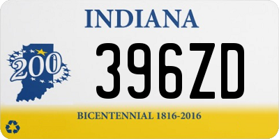 IN license plate 396ZD