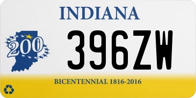 IN license plate 396ZW