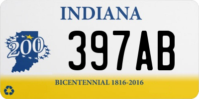 IN license plate 397AB