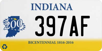 IN license plate 397AF